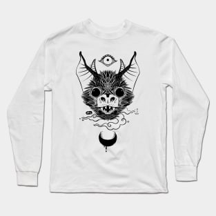 Bat Chiroptera With Moon And Eye Long Sleeve T-Shirt